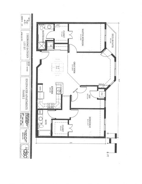 Floor plan for 2 beds, 2 baths, 1321 sqft